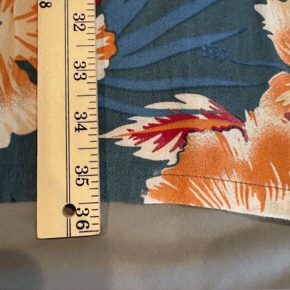 ROXY Sweet About Me Tropical Print Blue Sundress Button Front Size Medium - Picture 12 of 13